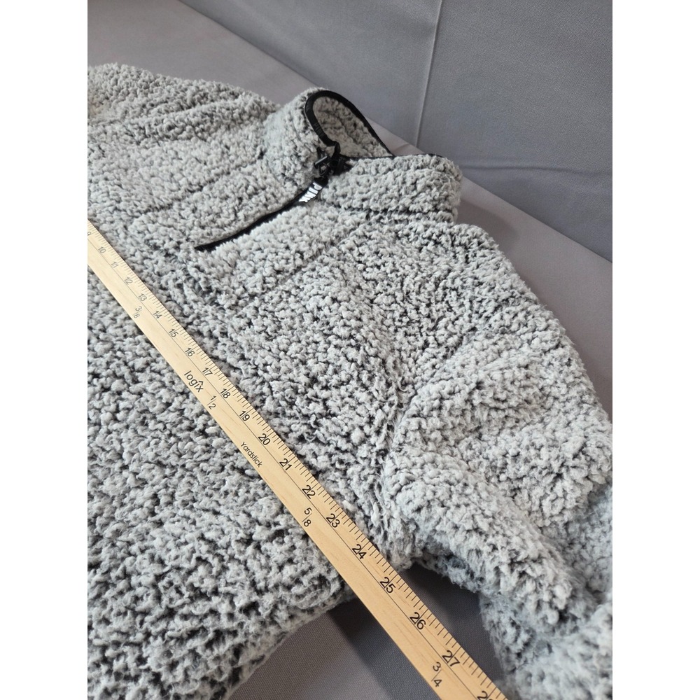 PINK Victoria's Secret Sherpa Pullover Hoodie Women's XL Gray‎ Teddy Fleece - Picture 6 of 6